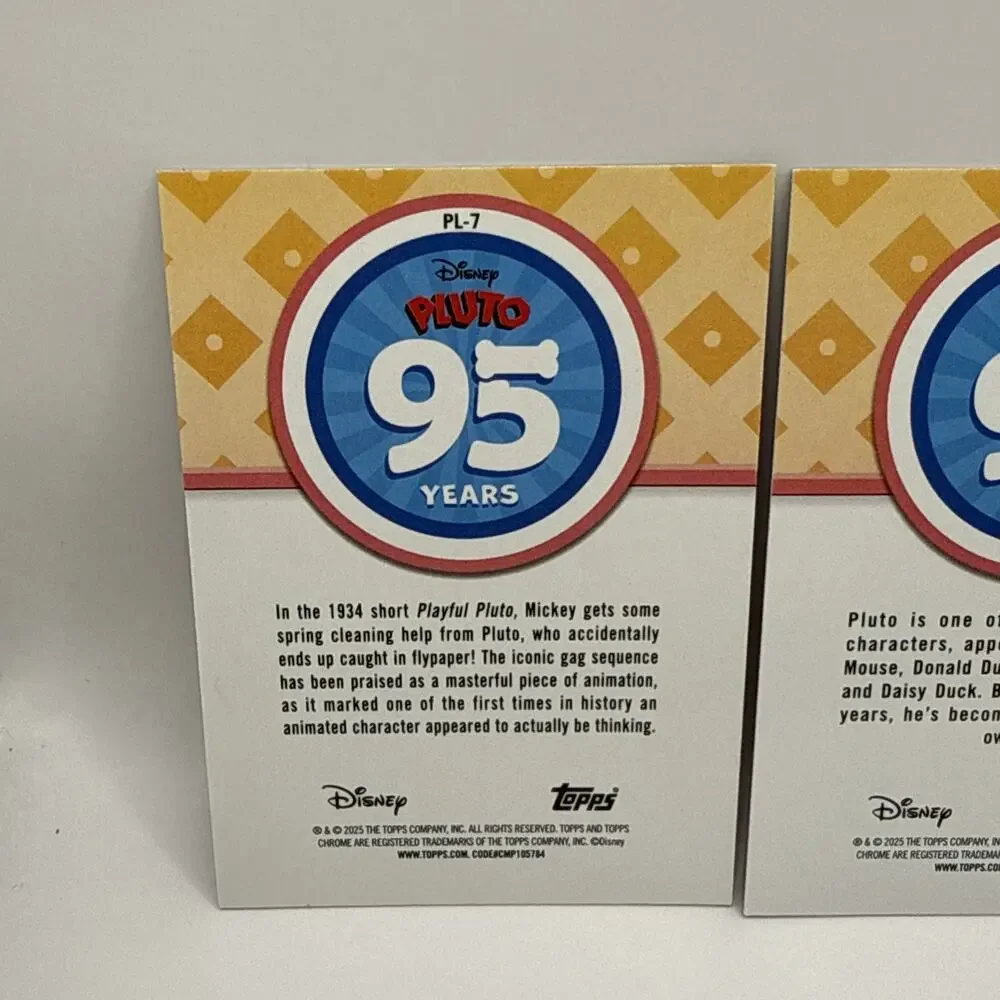 Pluto 2025 Topps Chrome Disney Pluto 95th Anniversary #PL-1, #PL-7, #PL-10